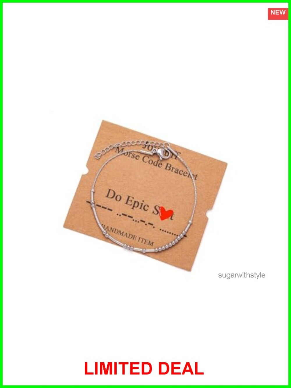 Morse Code Bracelet Stainless Steel Adjustable Chain Charm Bracelet
